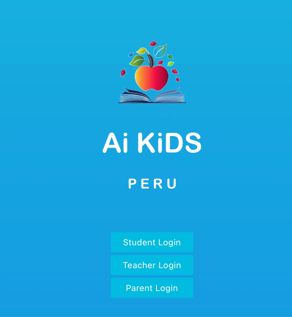 Founder's original login screen with student, teacher and parent buttons