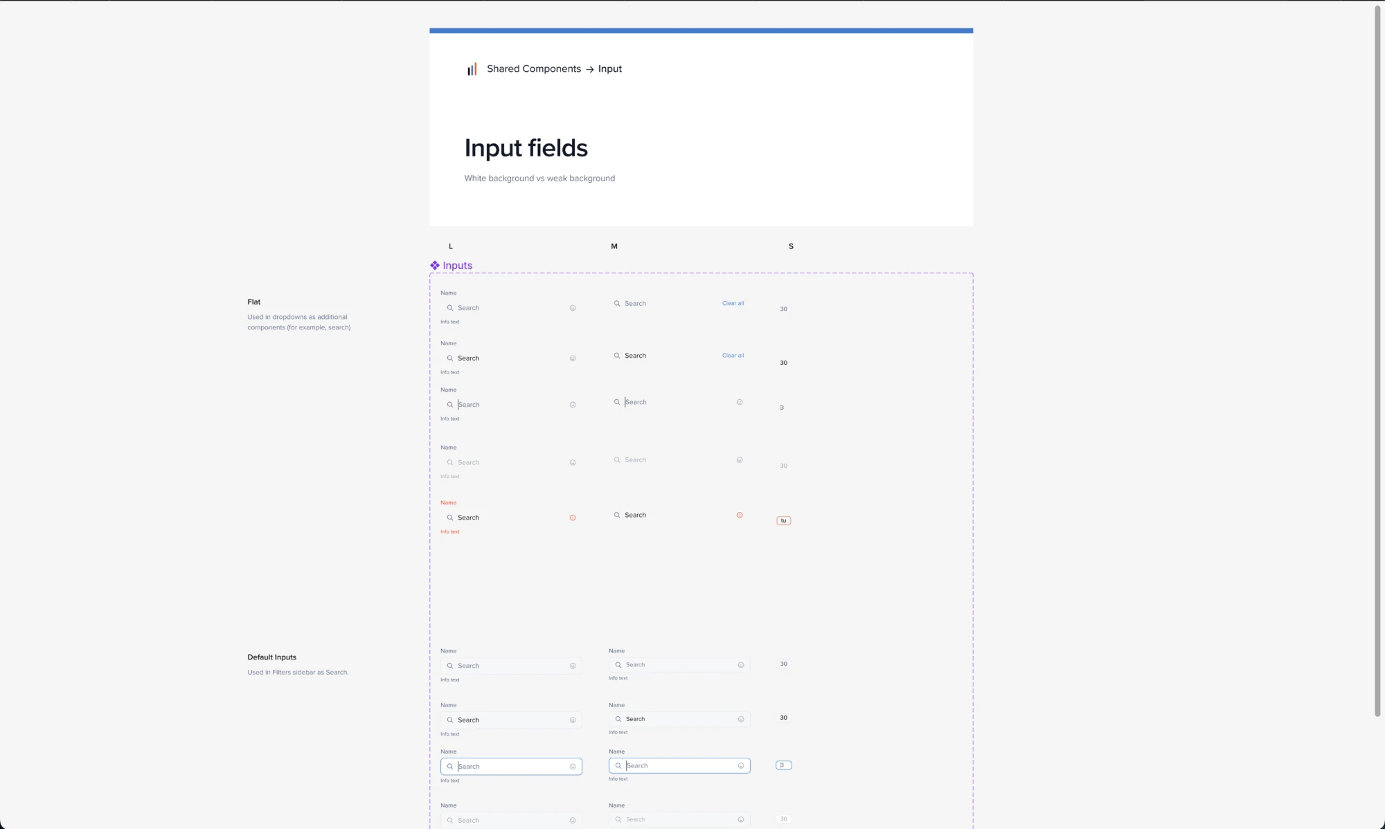 Input field components