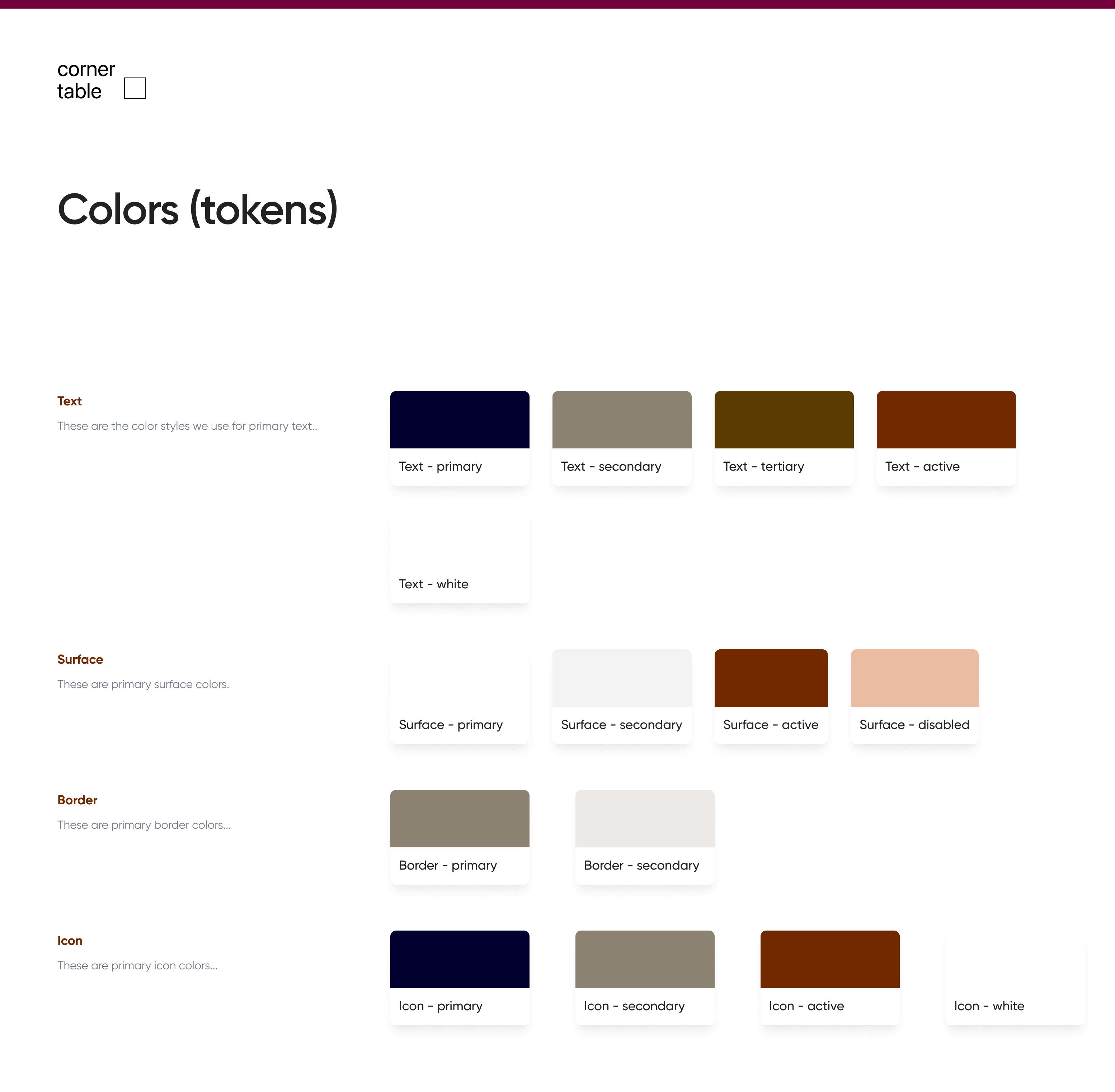 Colour tokens