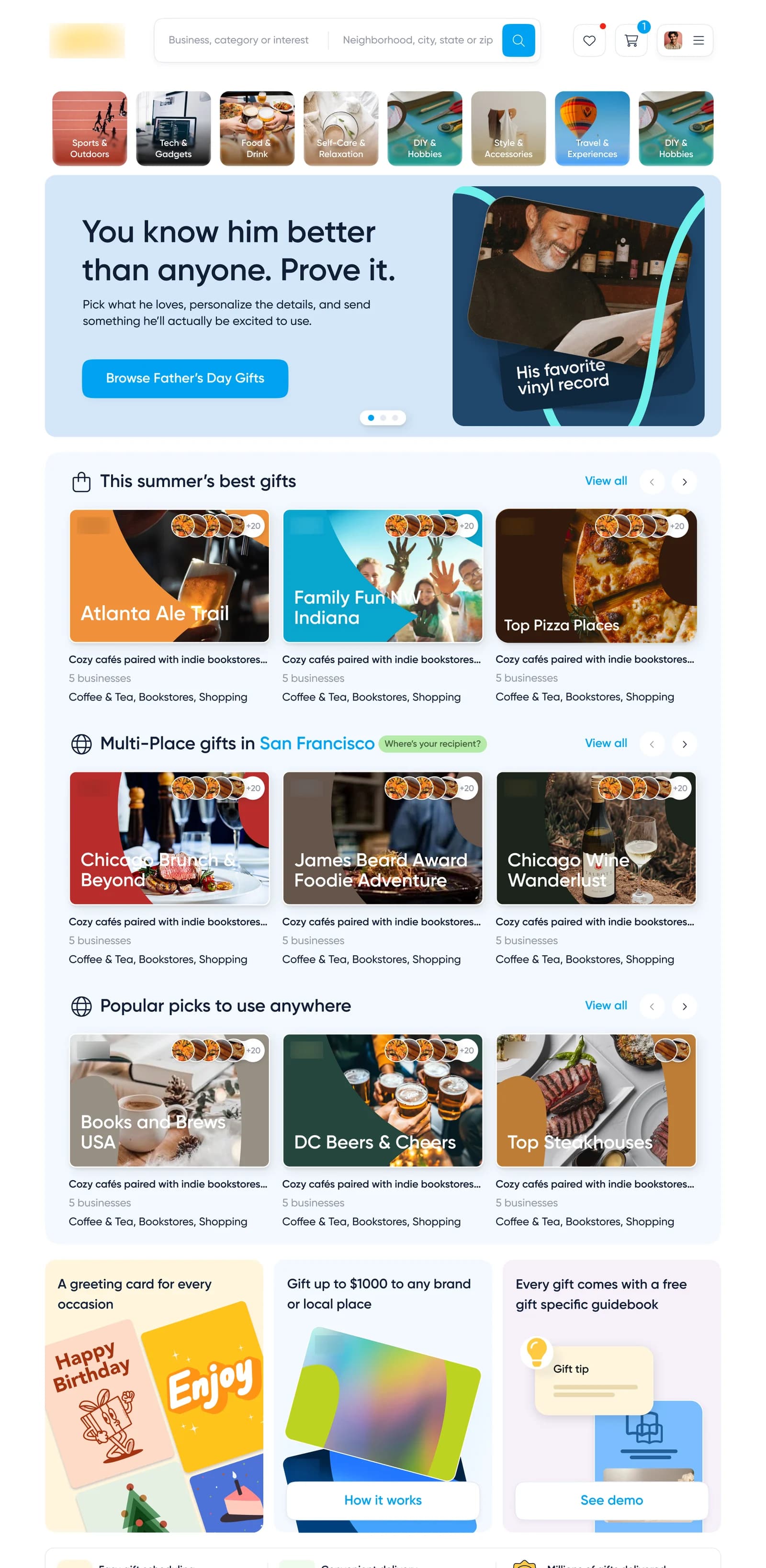 Redesigned homepage