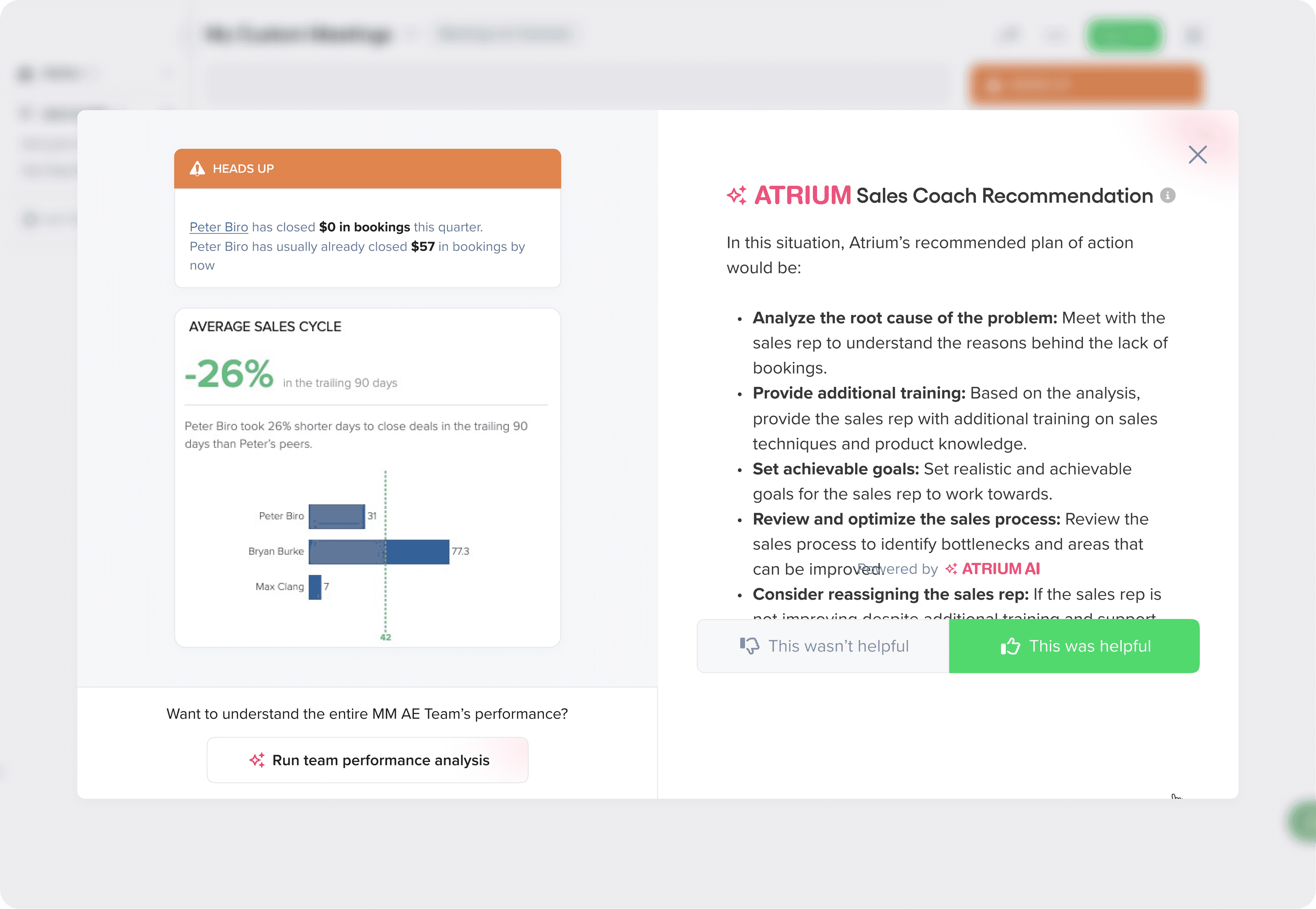 AI Sales Coach recommendation